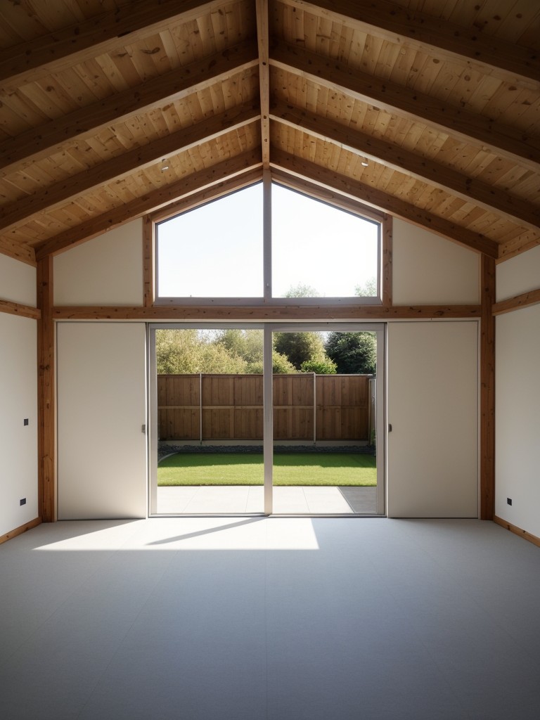 Incorporating soundproofing materials, such as acoustic panels or double glazing windows, to minimize noise from the adjacent garage or outside.