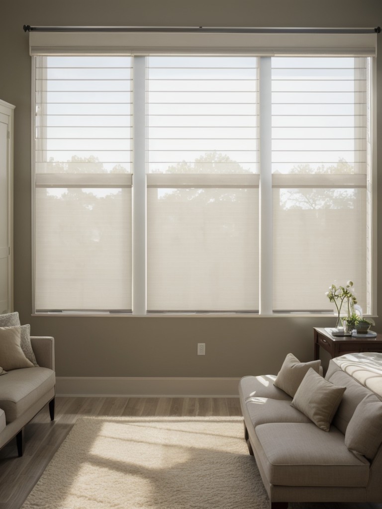 Choose versatile window treatments that can provide both privacy and ample natural light, like roller blinds or sheer curtains.