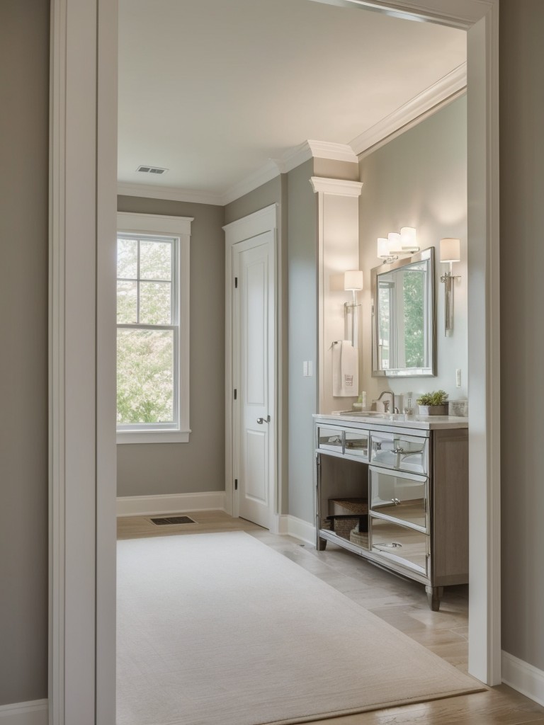 Use mirrors strategically to reflect light and visually expand the space; try placing them opposite windows or in narrow hallways.