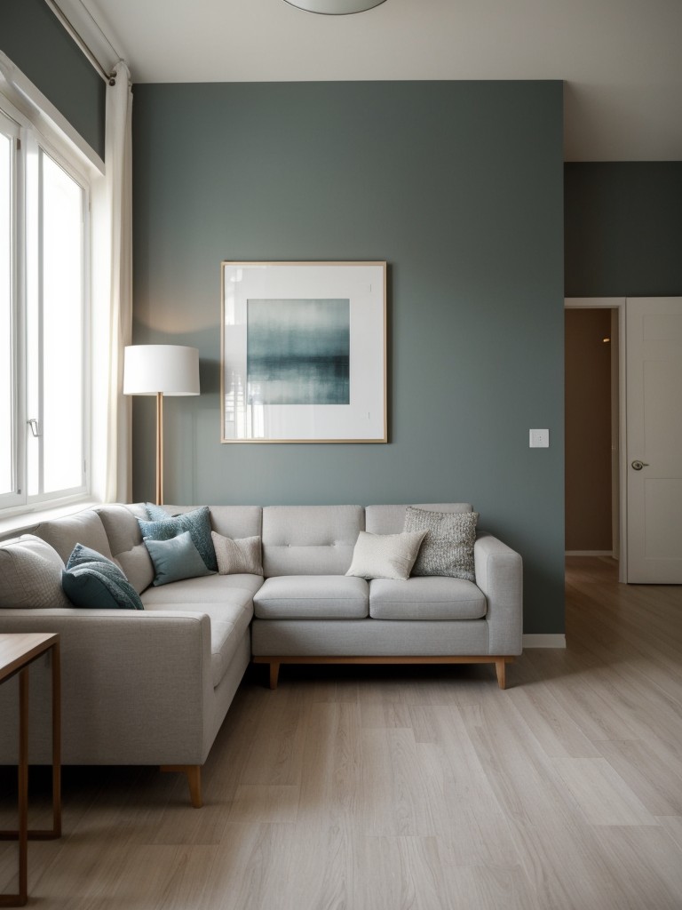 Implement a cohesive color palette throughout the apartment to create a sense of harmony and flow.