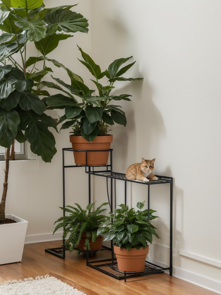 Consider using a litter box enclosure that doubles as a plant stand or surface for decor.