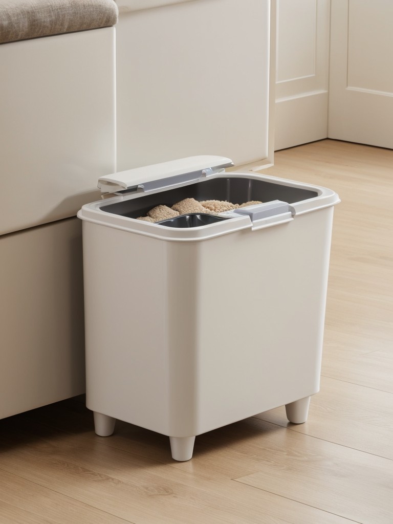 Opt for an automatic litter box that scoops waste into a discreet compartment, minimizing unpleasant odors.