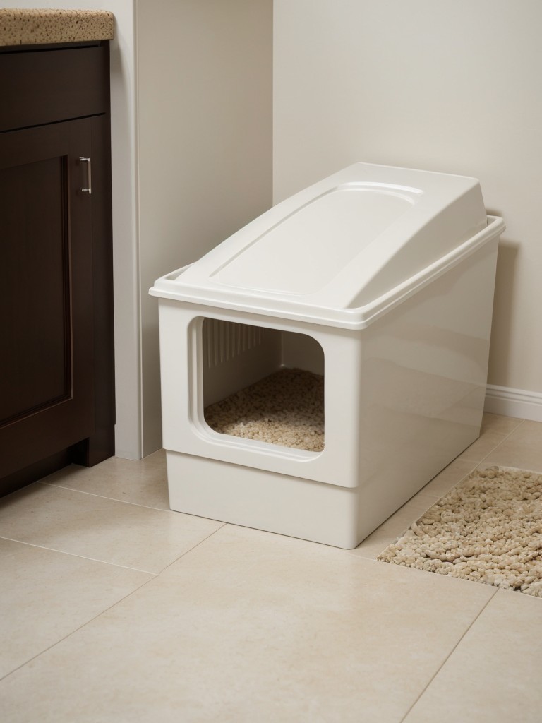 Use a litter box with a high-sided design to prevent litter spills and messes outside the box.