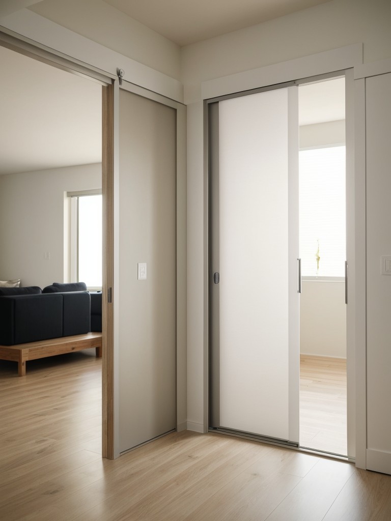 Consider installing a pocket door or a sliding door to save space and create a seamless flow.