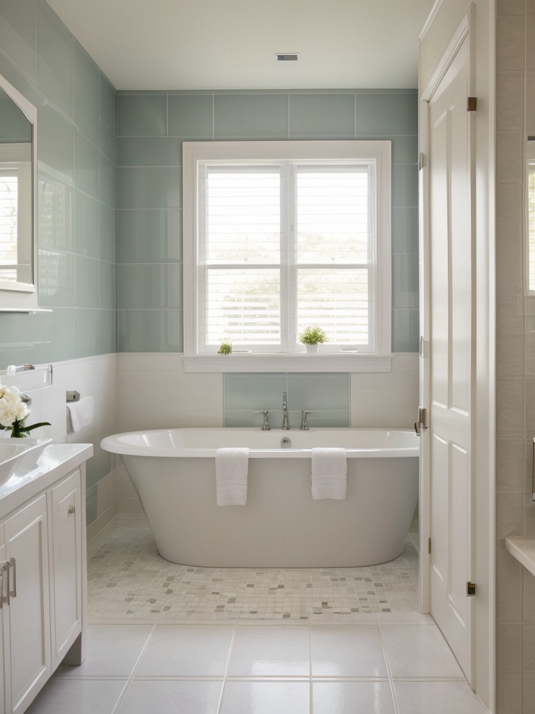 Use light-colored tiles or paint to make the bathroom appear brighter and more open.