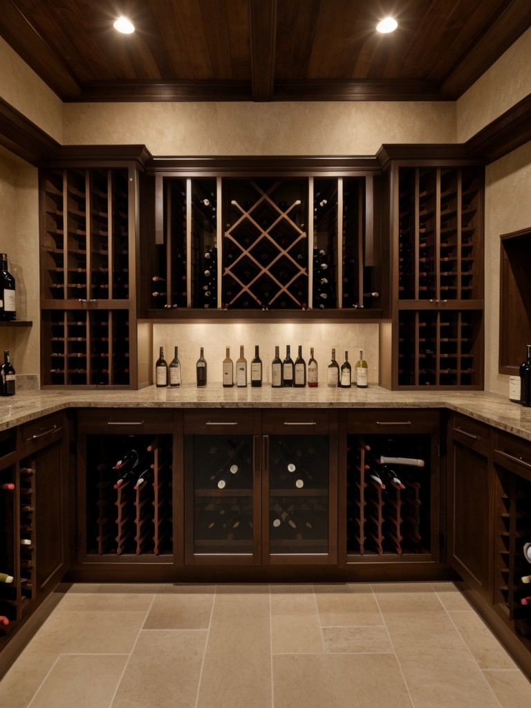 Create a home wine cellar in the spare room, utilizing specialized wine racks, temperature control, and proper lighting for an elegant display.