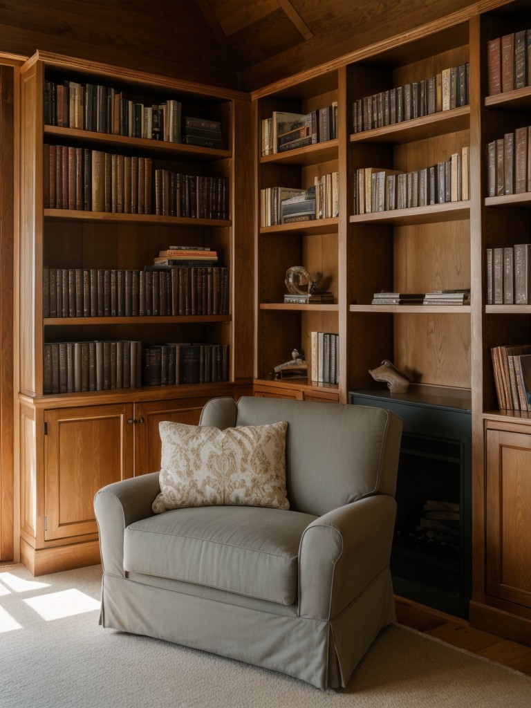 Transform the spare room into a library or reading nook, with bookshelves, cozy seating, and proper lighting for a serene literary escape.