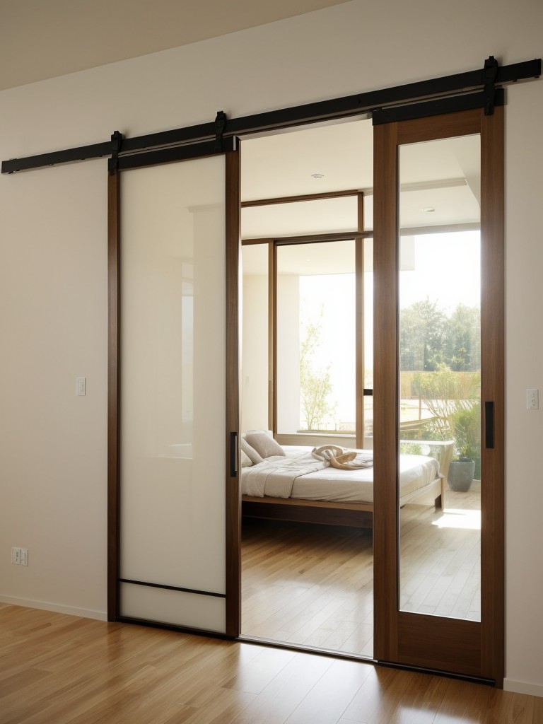 Install sliding doors or partitions to create privacy while still maintaining an open-concept feel.