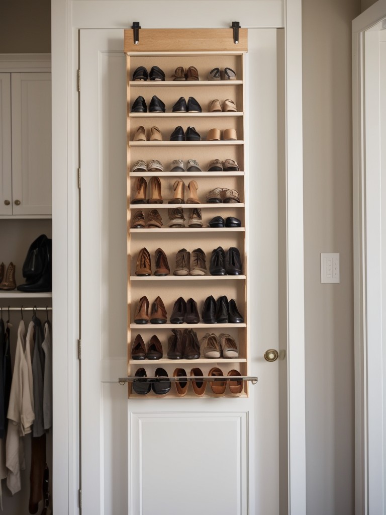 Use wall-mounted or over-the-door organizers for storing jewelry, shoes, or accessories.