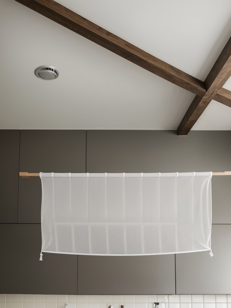 Consider using a foldable drying mesh that can be hung from the ceiling for a temporary drying solution.