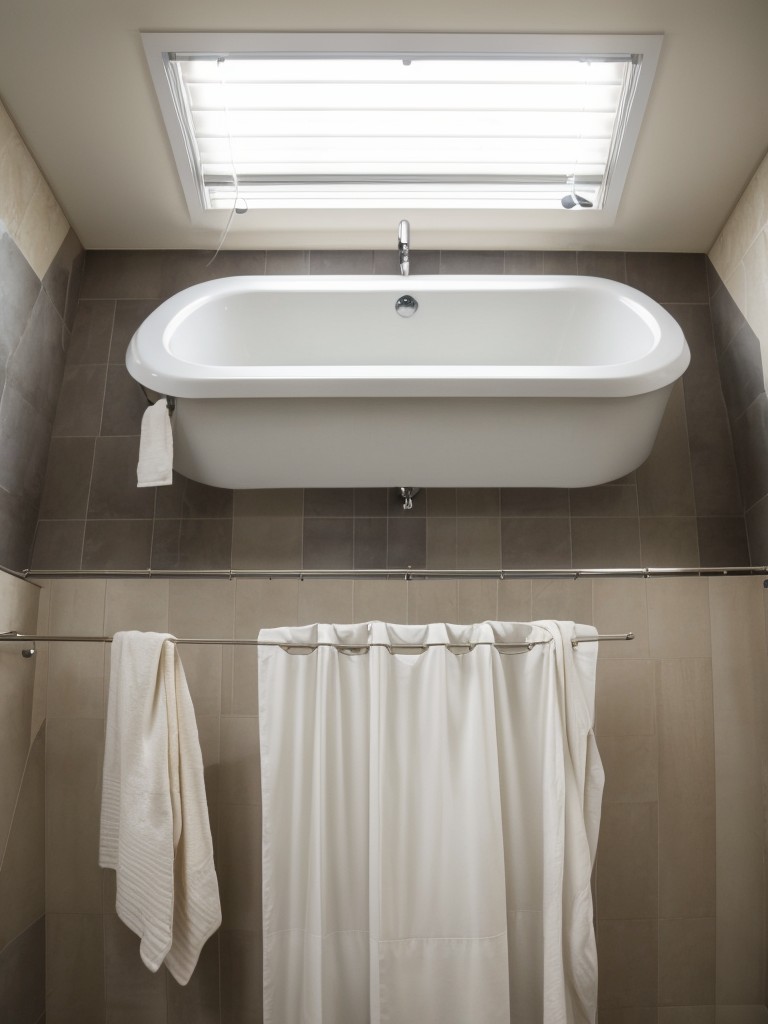 Hang a retractable clothesline over the bathtub to utilize vertical space for drying.