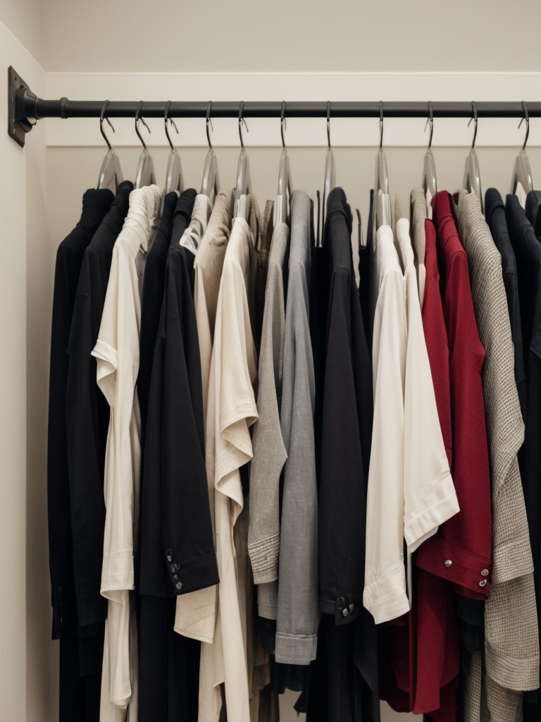 Opt for clothing hangers that have multiple tiers or layers to maximize hanging space.
