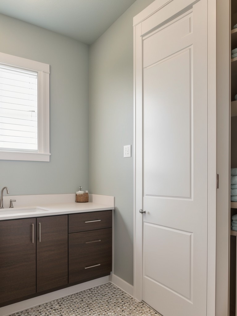 Utilize the space above the bathroom door for a discreet and hidden clothes drying area.