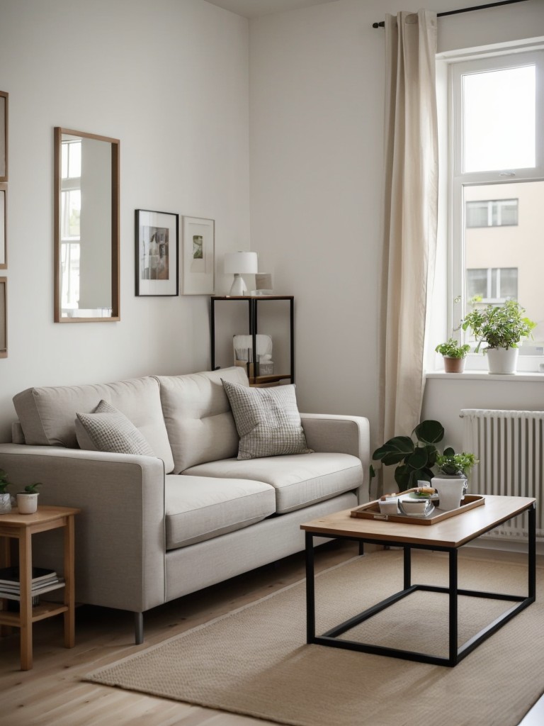 Small space living room ideas with IKEA, featuring foldable furniture, smart organization solutions, and multi-purpose decor pieces for a clutter-free and comfortable space.