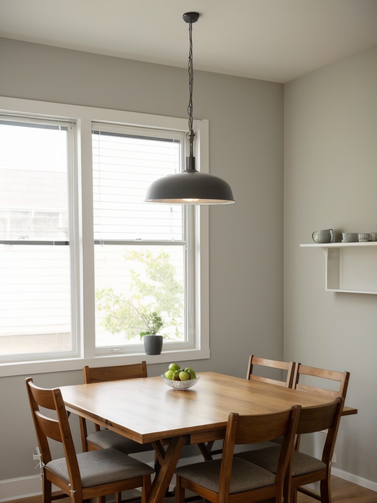 Incorporate a foldable dining table and chairs that can be easily tucked away when not in use.