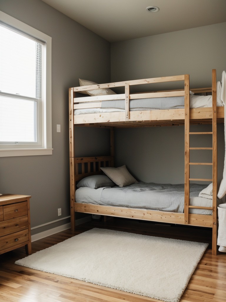 Install a loft bed to maximize floor space and create a separate sleeping area.