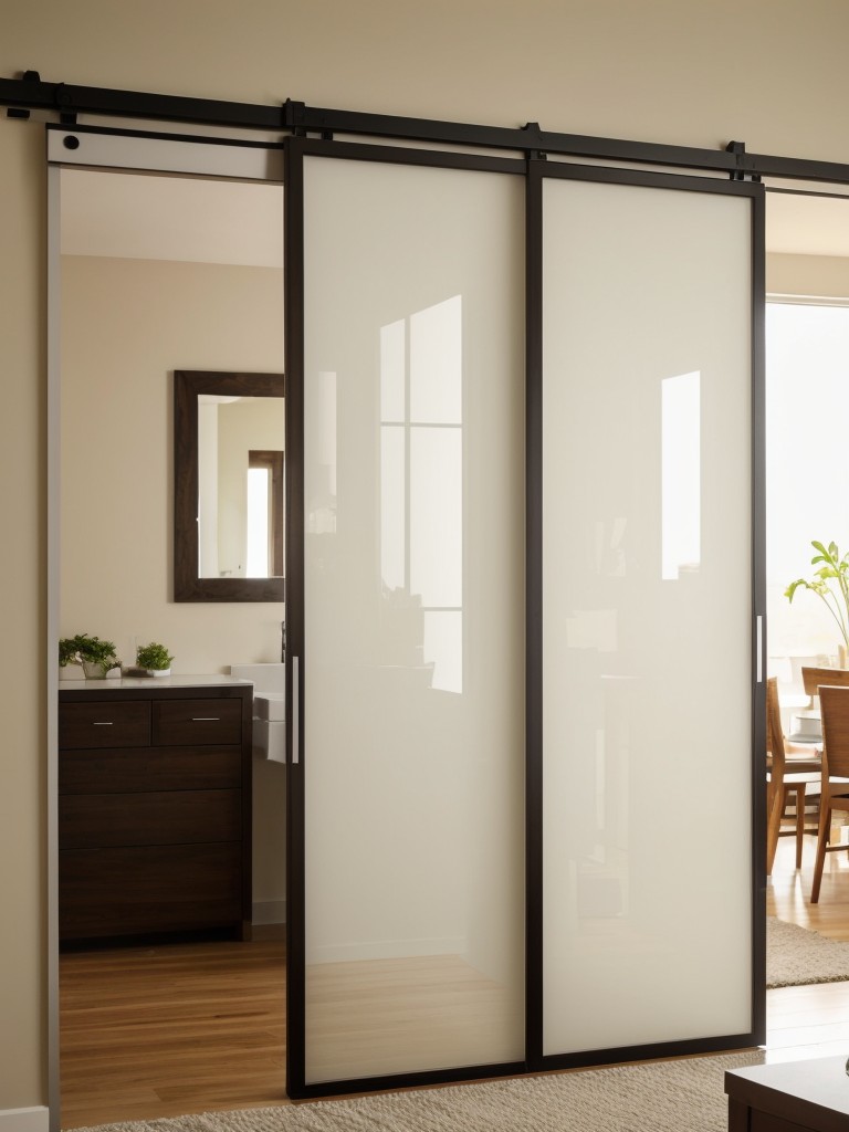 Install sliding doors or room dividers to separate different living areas without taking up much space.