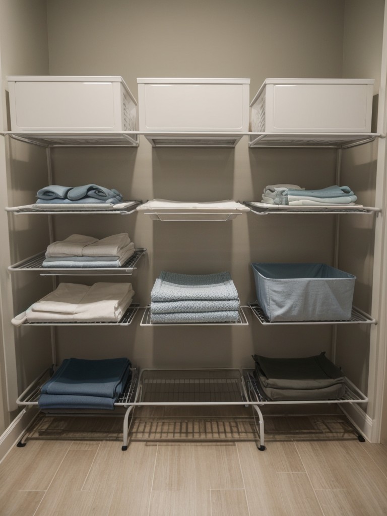 Use a collapsible drying rack for your laundry needs to save floor space.