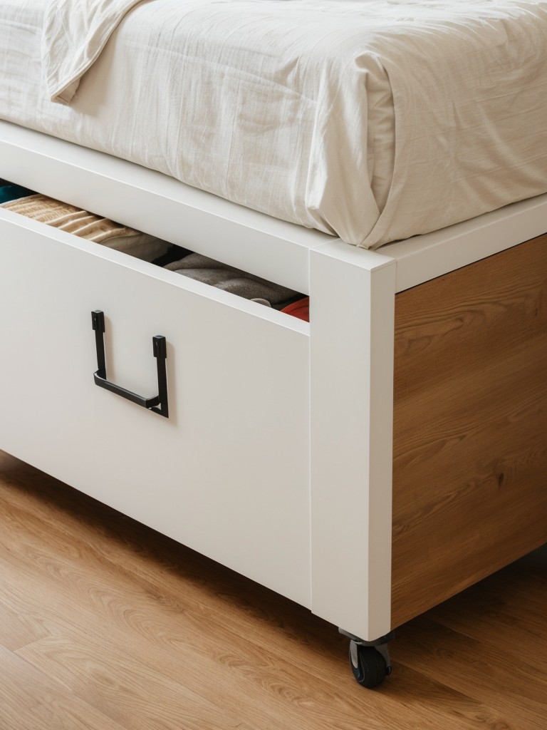 Use under-bed storage containers to store off-season items or belongings that are not frequently used.