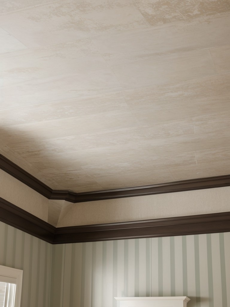 Consider a statement ceiling with decorative molding, wallpaper, or a unique paint color to add visual interest to the living room.