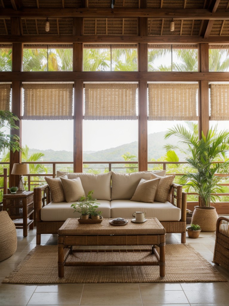 Emphasize natural materials like jute, rattan, and wood in your Indian living room to bring a touch of nature indoors and create a soothing environment.