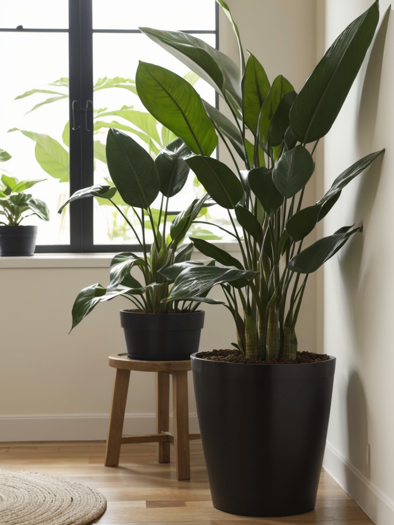 Choose plants that thrive in low-light conditions, such as snake plants or pothos.