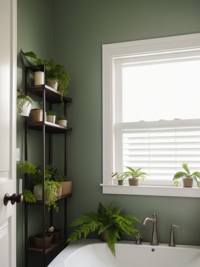 Decorate your bathroom with humidity-loving plants, such as ferns or orchids.