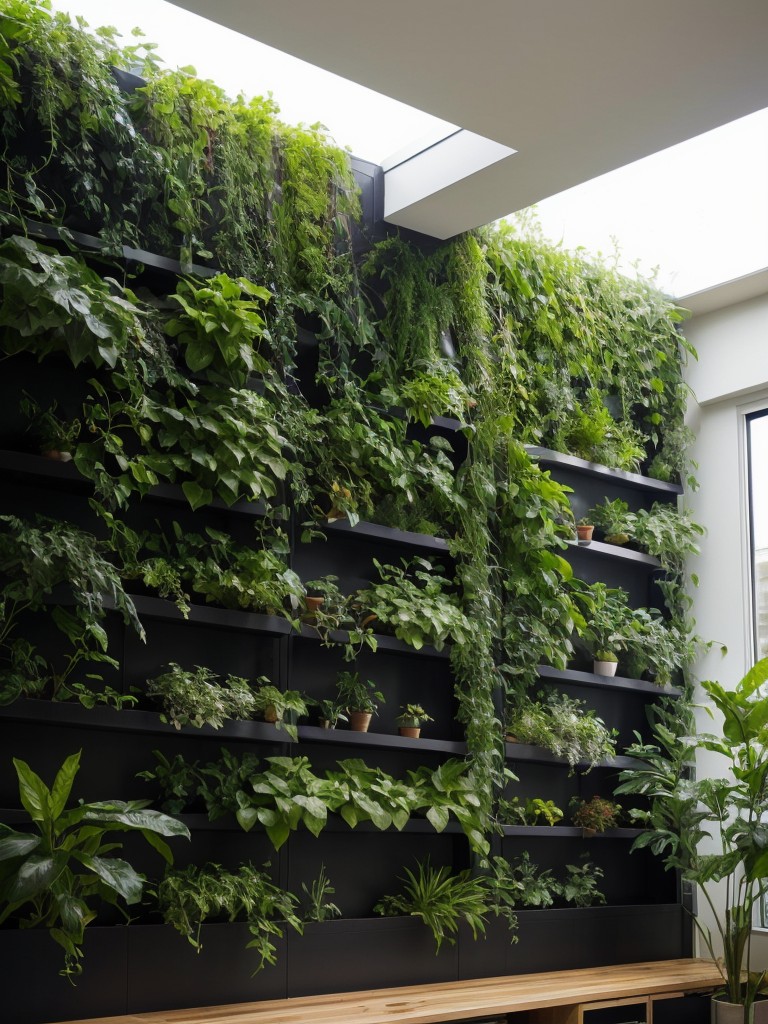 Explore the option of installing a living wall to maximize greenery in a limited space.