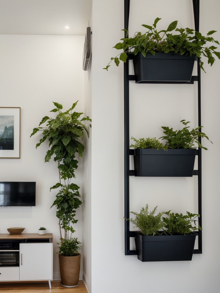 Utilize vertical space with hanging plants and wall-mounted planters.