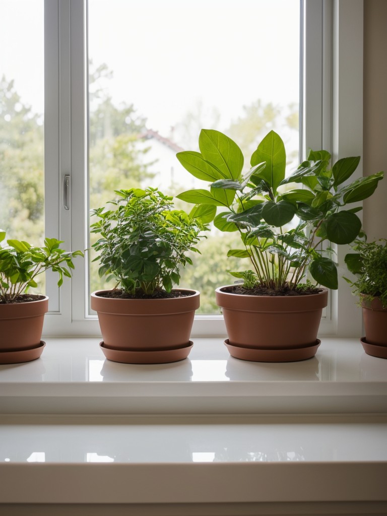 Utilize window sills for plant pots and let natural light nourish your indoor garden.