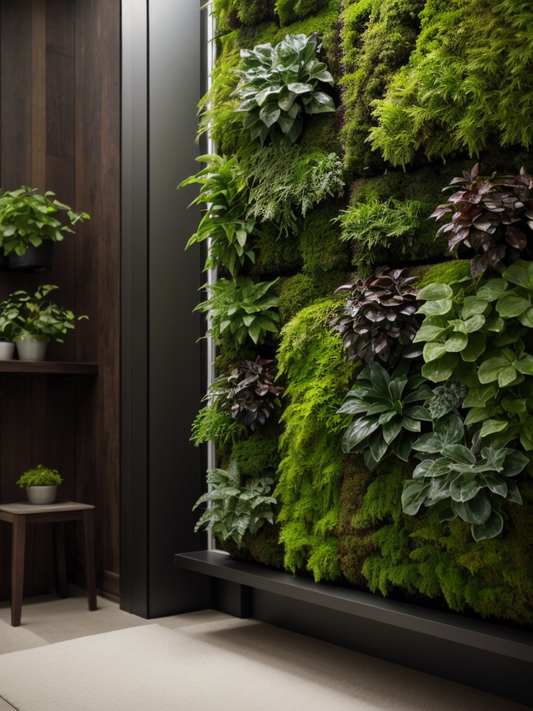 Consider installing a living wall or moss art for a stunning and immersive plant display.