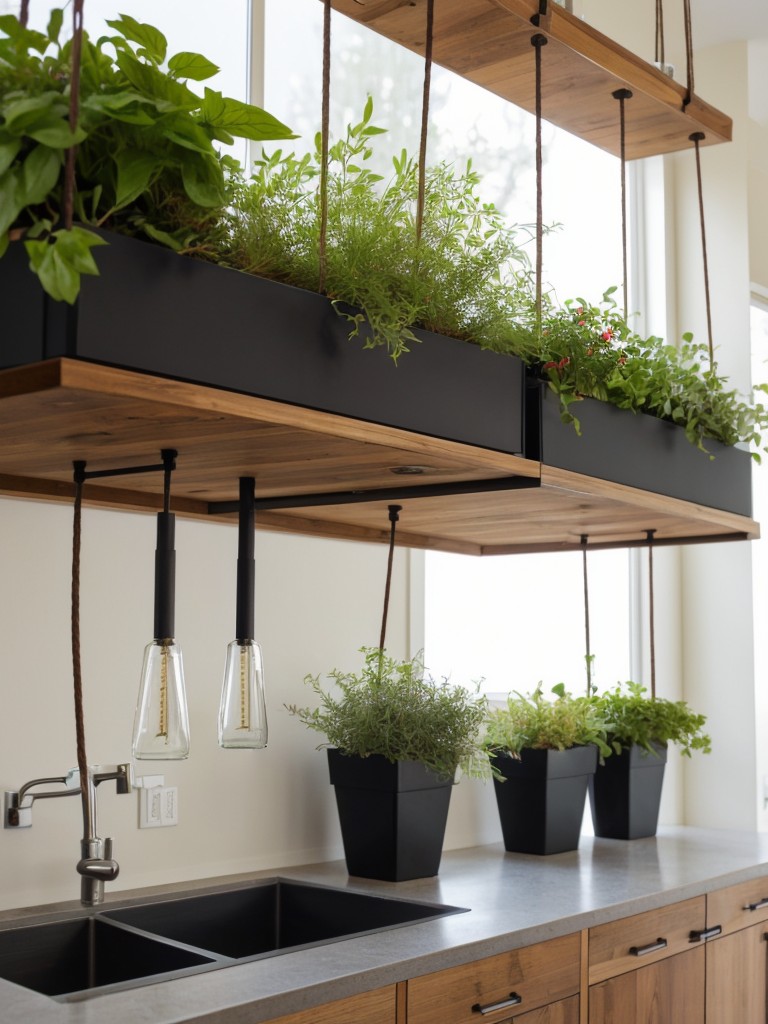 Incorporate hanging planters and vertical gardens to maximize space.