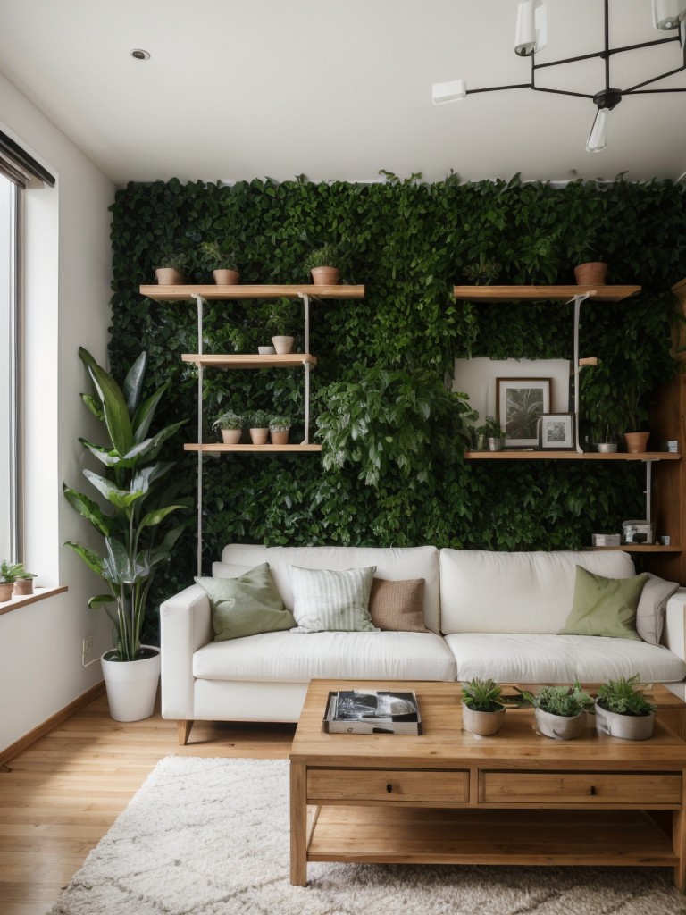 Use plants as natural room dividers to delineate different living areas within the apartment.