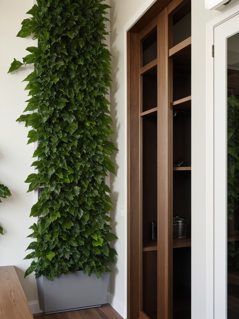 Utilize wall-mounted planters for vertical greenery in small spaces.