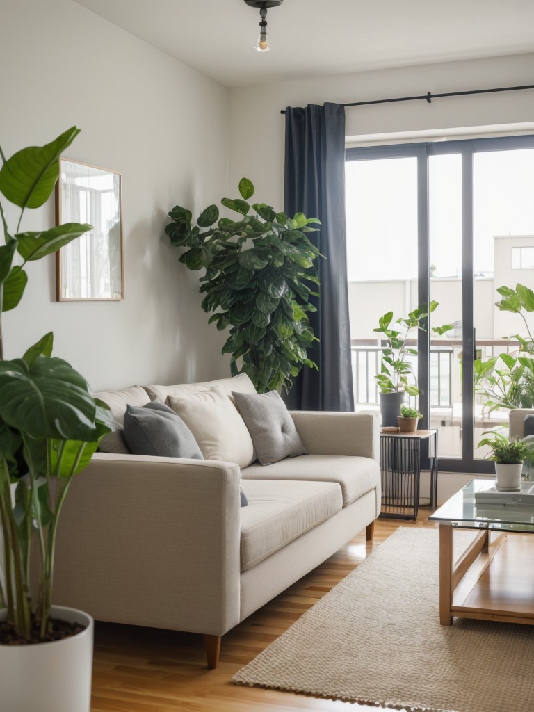 Choose plants with air-purifying qualities to improve the indoor air quality of your apartment.