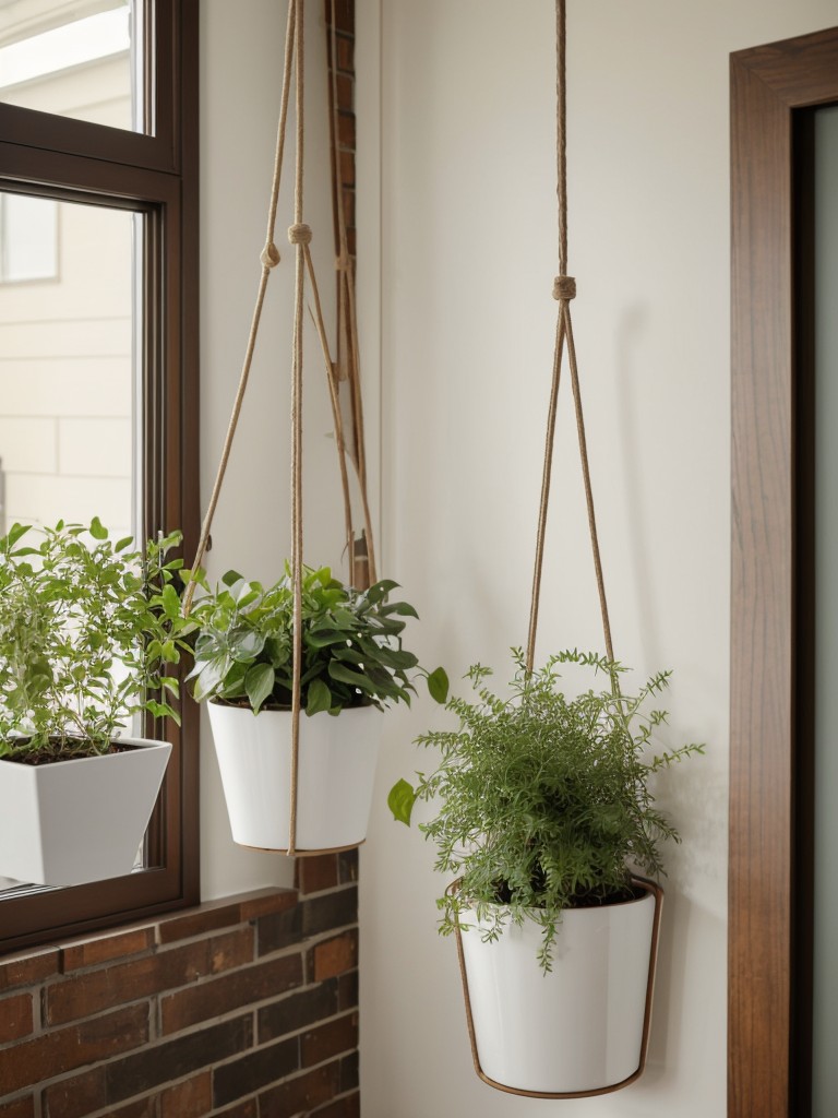 Incorporate hanging pots or wall-mounted planters to maximize floor space.
