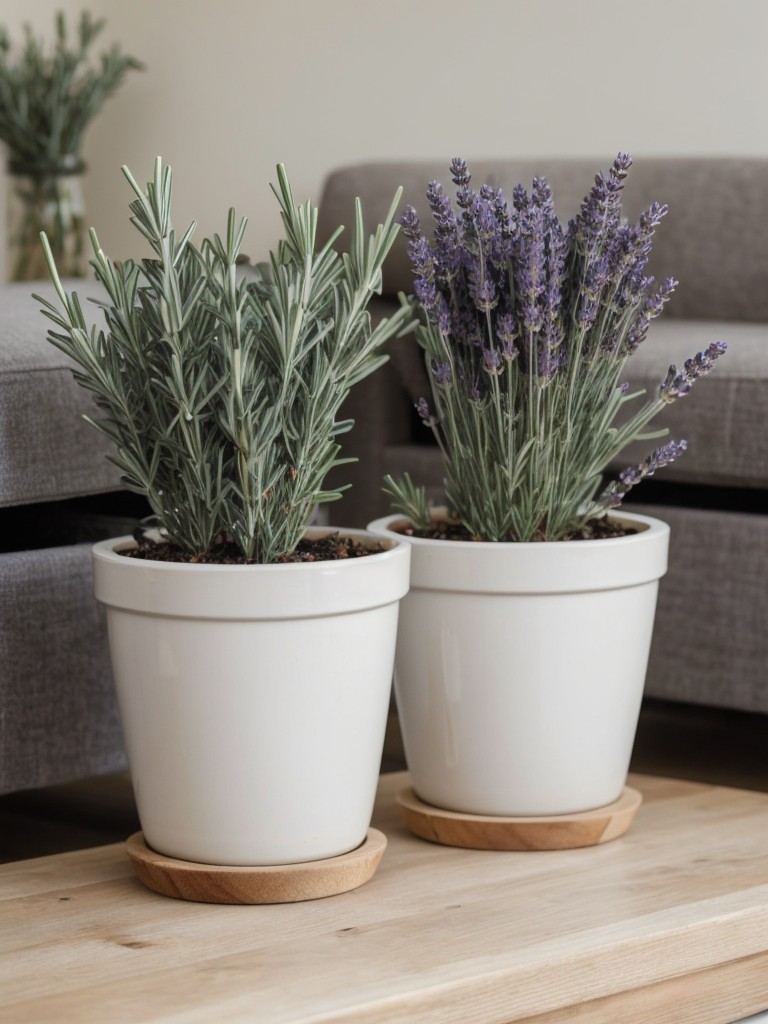 Plant fragrant herbs like lavender or rosemary to naturally freshen up your living space.