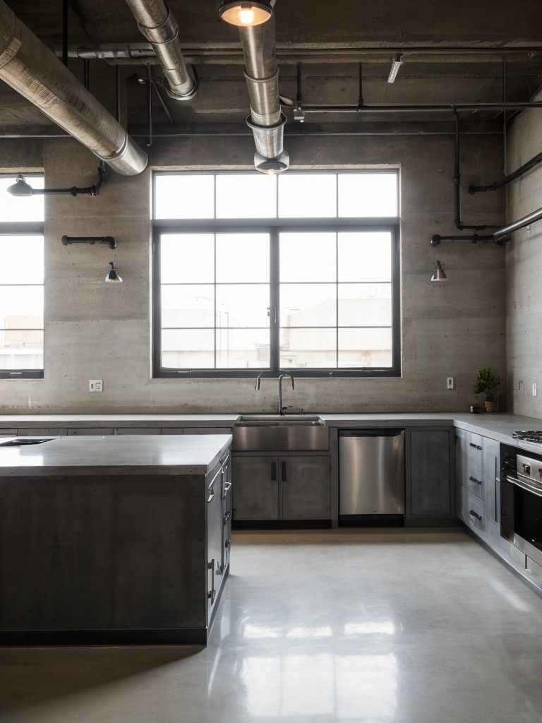 Enhance the industrial style by incorporating elements of raw concrete or exposed metal pipes into your loft apartment decor.