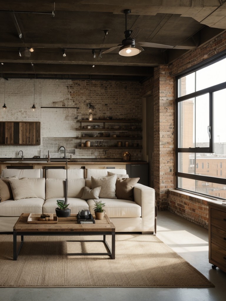 Use a combination of earthy tones and neutral colors to balance out the raw and industrial elements in your loft apartment decor.