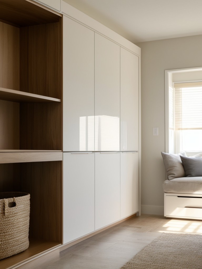 Consider furniture with built-in storage options, such as beds with underneath drawers or sofas with hidden compartments.