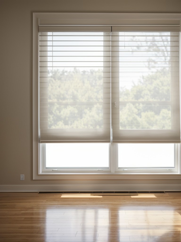 Opt for sheer or light-filtering window treatments to allow natural light to flow into the apartment and create an airy atmosphere.