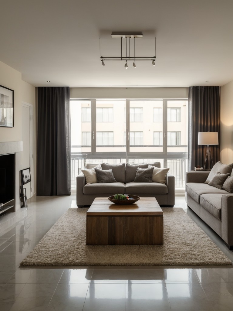 Use the power of lighting to create an illusion of depth and enhance the overall ambiance of the apartment.