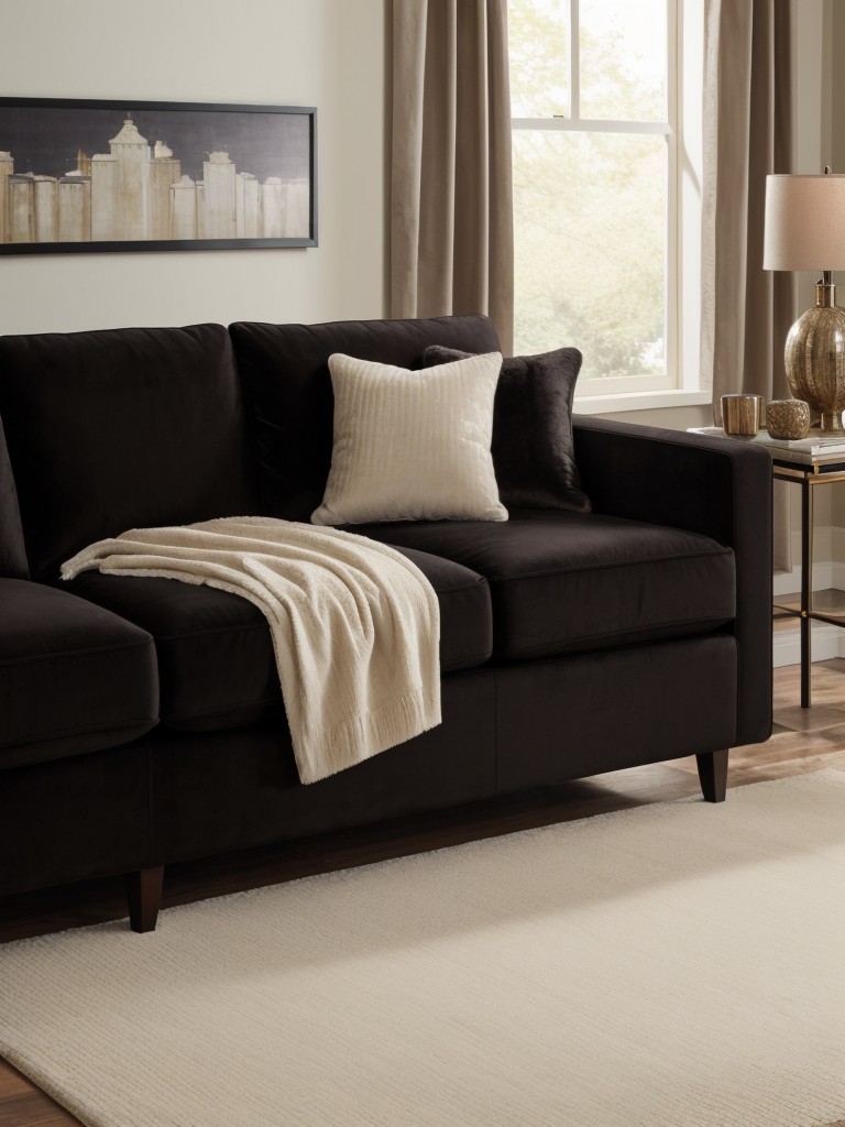 Add a touch of luxury with plush, masculine textiles like velvet or leather upholstery, and soft, textured throws and pillows.