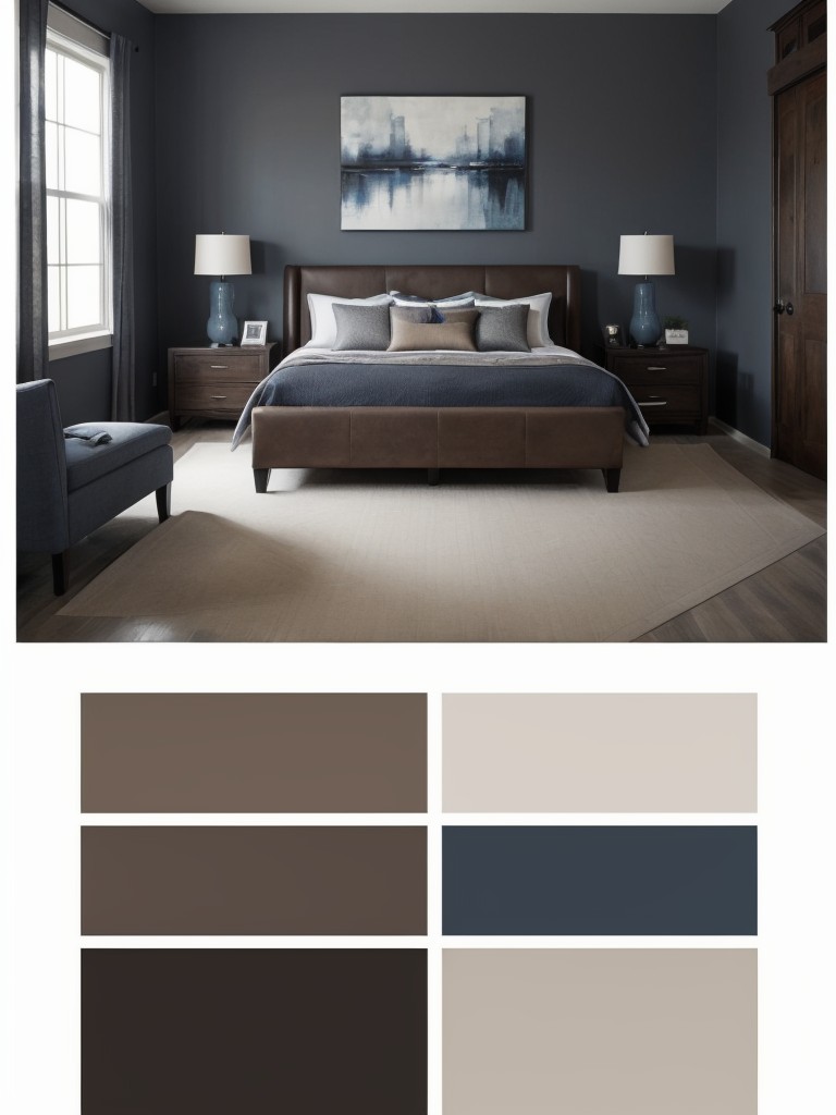 Establish a cohesive color palette, such as a combination of deep blues, charcoal grays, and cognac browns, for a sleek and cohesive look.