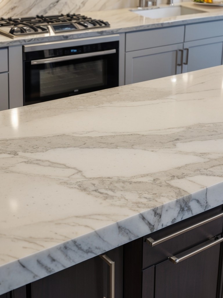 Choose durable and easy-to-clean materials, such as granite or quartz countertops, to ensure the functionality and longevity of your kitchen.