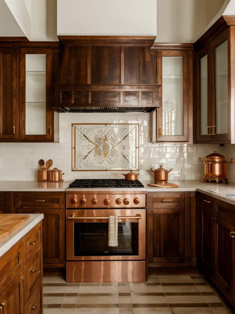 Incorporate traditional Indian kitchen elements like handpainted tiles, brass utensils, and copper accents to bring a cultural touch to the design.