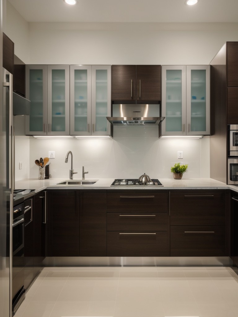 Install modern kitchen appliances with sleek designs and energy-efficient features to enhance both style and practicality in your Indian apartment.
