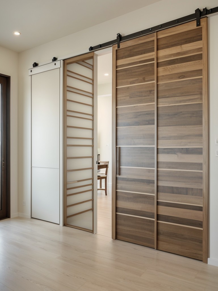 Consider incorporating sliding or pocket doors in the L-shaped layout to save space and provide flexibility when necessary.