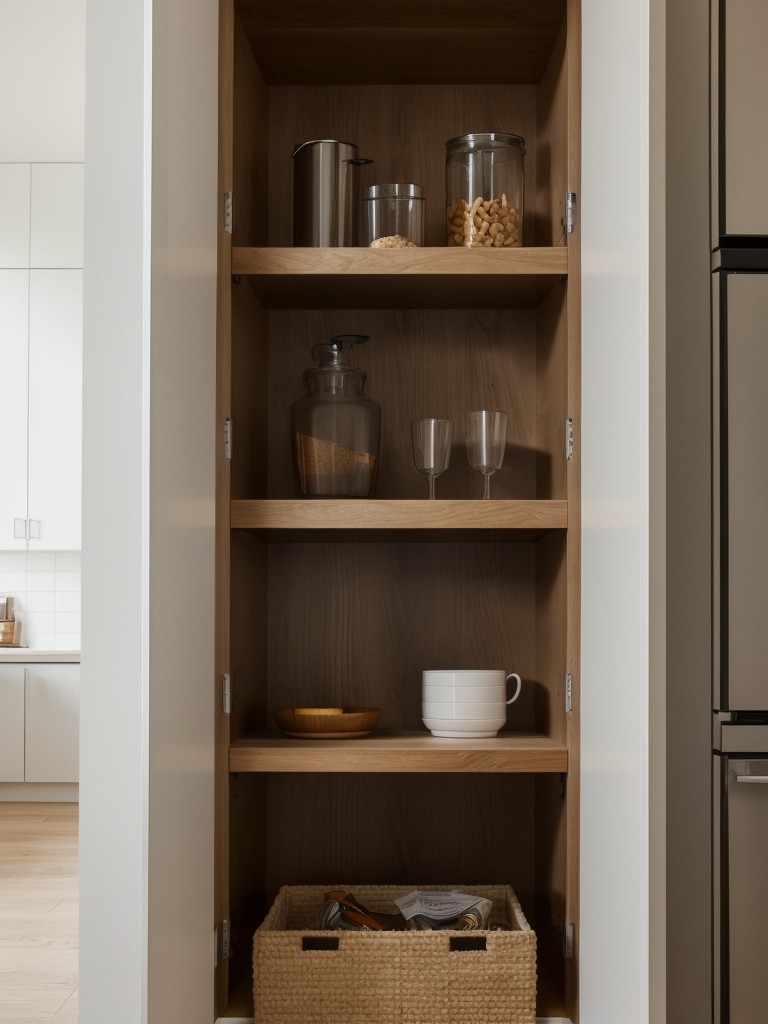 Optimize storage by incorporating built-in shelves or cabinets along the longer walls of the L-shape.