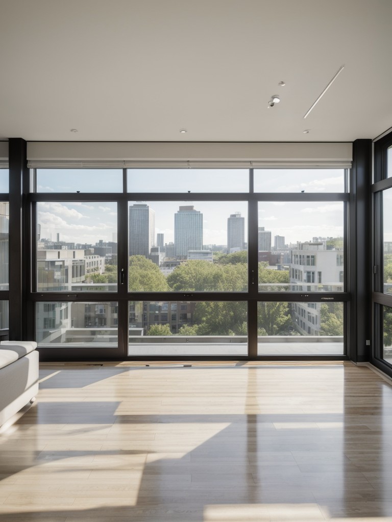Installing large windows or glass walls to maximize natural light and create a seamless connection with outdoor views in an L-shaped studio apartment.